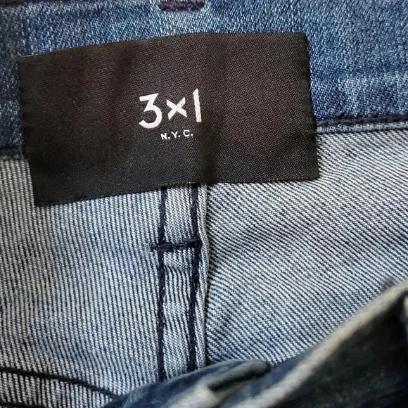 3x1 N.Y.C W4 Colette Slim Crop Jeans High Rise Frayed Distressed Jeans(26) - Picture 8 of 10